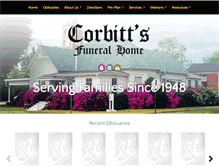Tablet Screenshot of corbittsfuneralhome.com